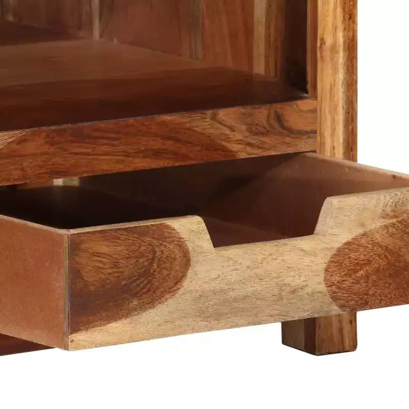 Massiver Akazienholz-Couchtisch, hellbraun, natürliche Maserung