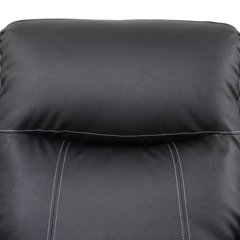 Liegesofa für 2 Personen, atmungsaktiver halb-PU-Ledersessel mit verstellbaren Rückenlehnen für Wohnzimmer, Schwarz  