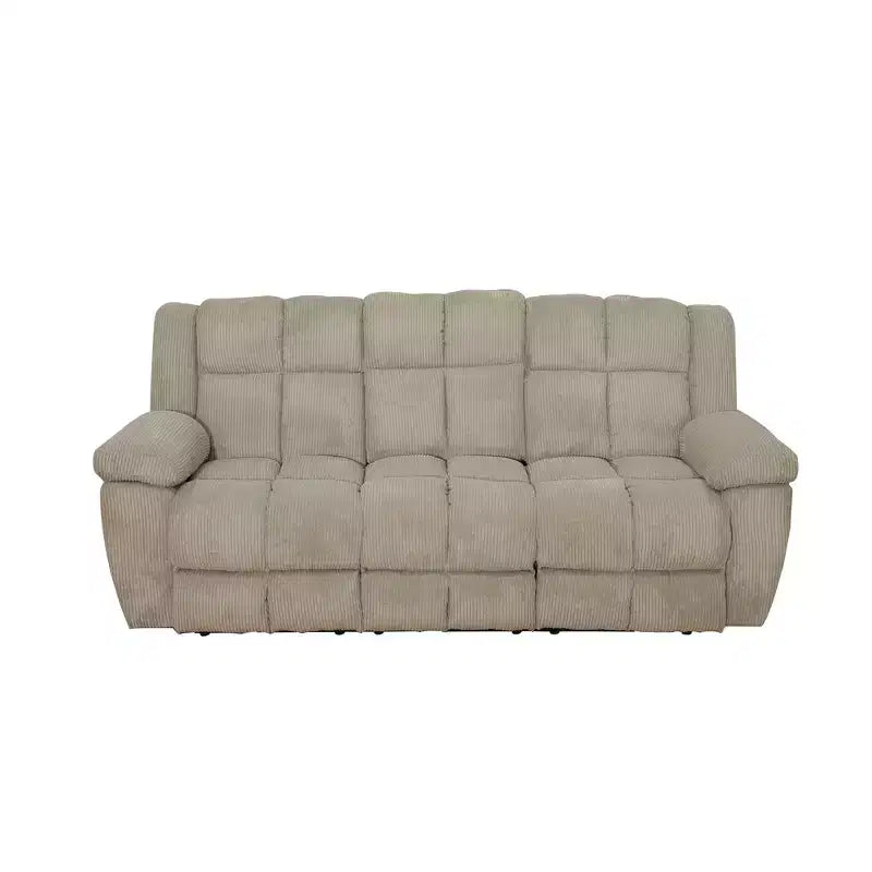 Liegesofa für 3 Personen, Cordstoff-Sessel mit verstellbaren Rückenlehnen für Wohnzimmer, Beige  