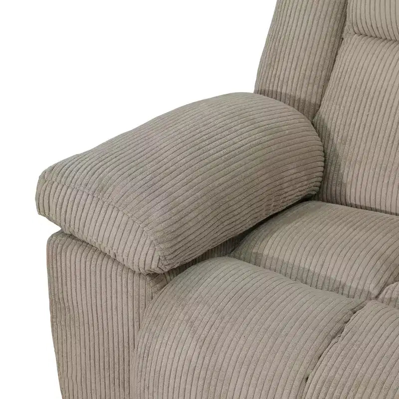 Liegesofa für 3 Personen, Cordstoff-Sessel mit verstellbaren Rückenlehnen für Wohnzimmer, Beige  