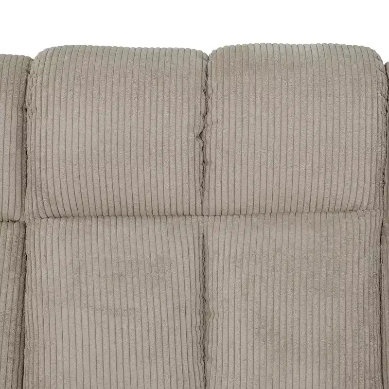 Liegesofa für 3 Personen, Cordstoff-Sessel mit verstellbaren Rückenlehnen für Wohnzimmer, Beige  
