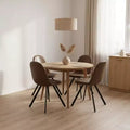 Set aus 4 drehbaren Esszimmerstühlen aus Wildleder mit 360°-Drehung für Küche & Esszimmer, Braun  