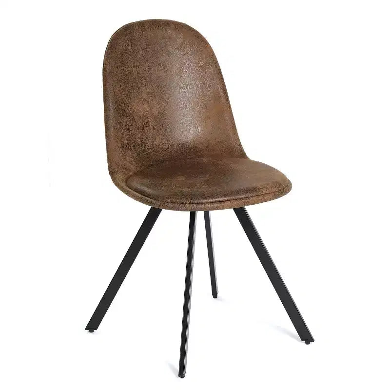Set van 4 suède draaibare eetkamerstoelen met 360° rotatie voor keuken en eetkamer, bruin