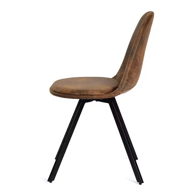 Set van 4 suède draaibare eetkamerstoelen met 360° rotatie voor keuken en eetkamer, bruin