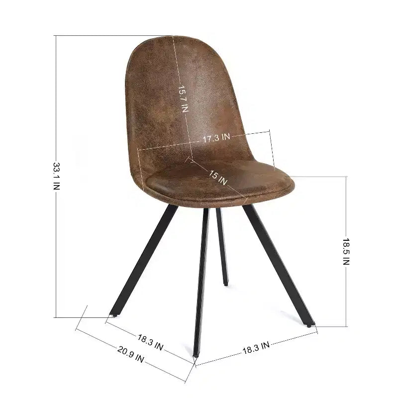Set aus 4 drehbaren Esszimmerstühlen aus Wildleder mit 360°-Drehung für Küche & Esszimmer, Braun  