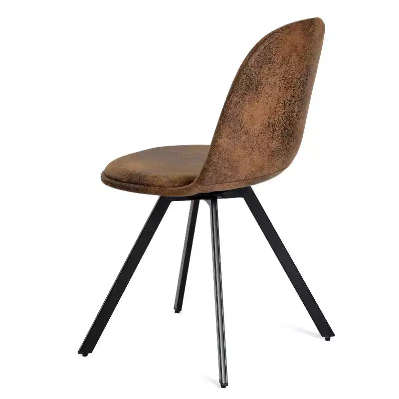 Set aus 4 drehbaren Esszimmerstühlen aus Wildleder mit 360°-Drehung für Küche & Esszimmer, Braun  