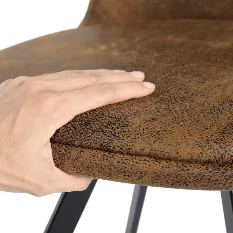 Set aus 4 drehbaren Esszimmerstühlen aus Wildleder mit 360°-Drehung für Küche & Esszimmer, Braun  