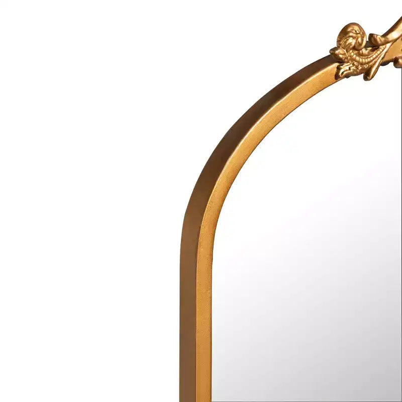 Vintage Badkamer Medicijnkast, Metalen Gesneden Wandspiegel met Opbergruimte, 30"x19,7", Goud