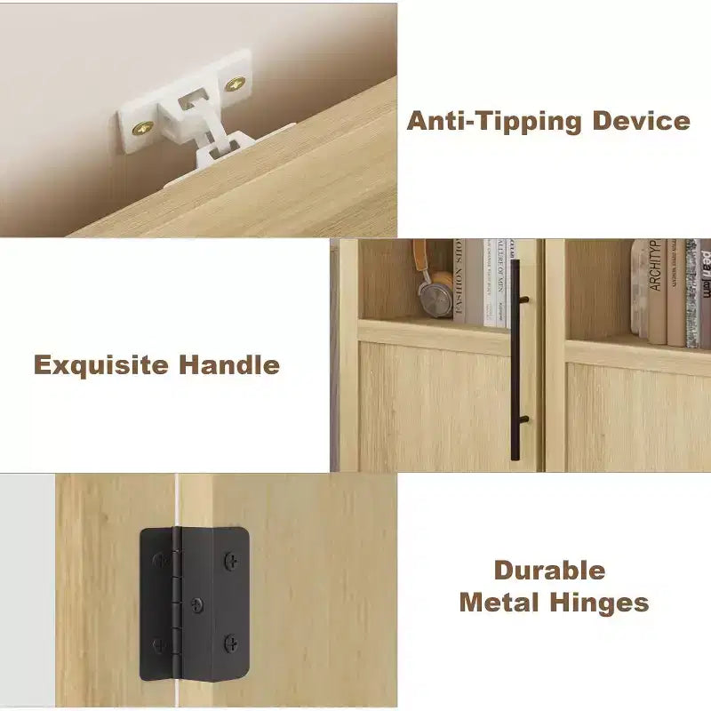 Mobile bagno slim con ante e ripiani aperti, ideale per spazi compatti. Questo mobile alto e stretto da terra è adatto anche per cucine