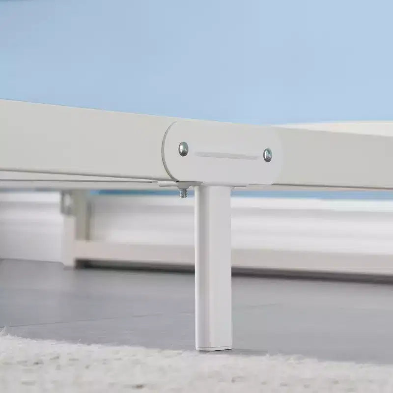 Metal Bed Frame - Heavy Duty Platform Bed Frame with Storage, Steel Supports, No Box Spring Required, Easy Assembly, Noiseless, White