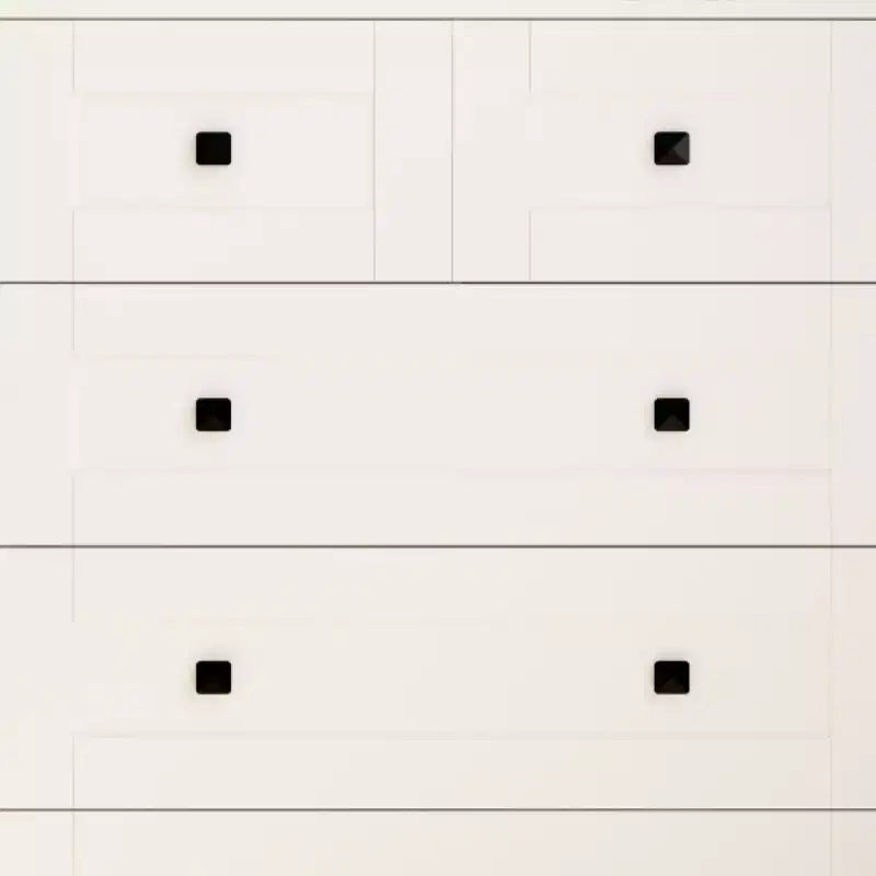 Cassettiera con 5 cassetti, colore bianco, ante stile porta da fattoria