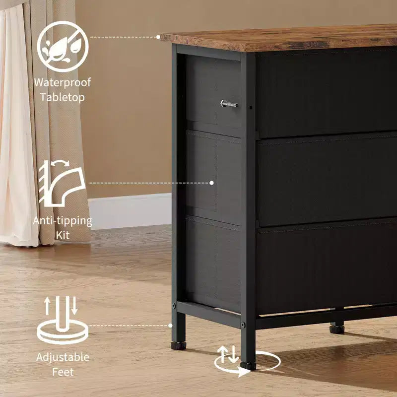 71'' Modern 13 Drawers TV Stand for 75 Inch TV, 13 Drawers Long Dresser with Handle, Versatile TV Stand Dresser Storage