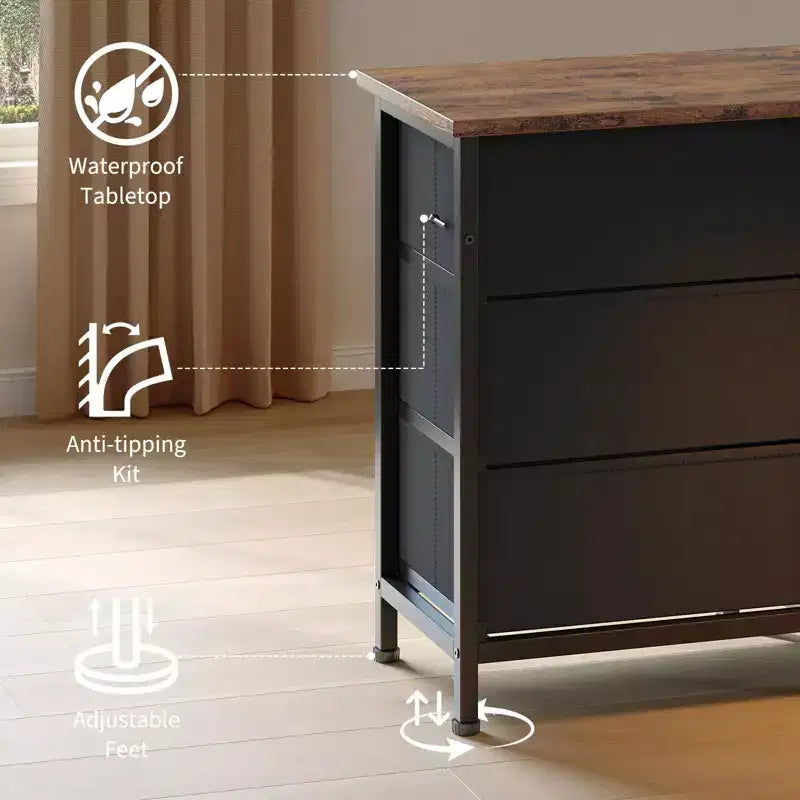 71'' Modern 13 Drawers TV Stand for 75 Inch TV, 13 Drawers Long Dresser with Handle, Versatile TV Stand Dresser Storage