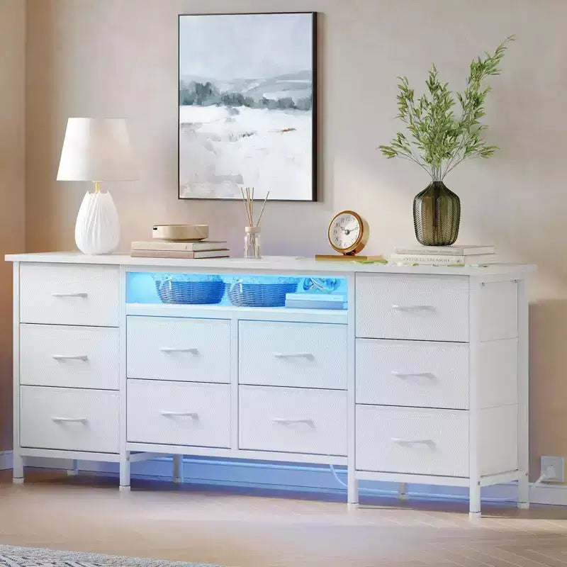 71'' Modern 13 Drawers TV Stand for 75 Inch TV, 13 Drawers Long Dresser with Handle, Versatile TV Stand Dresser Storage