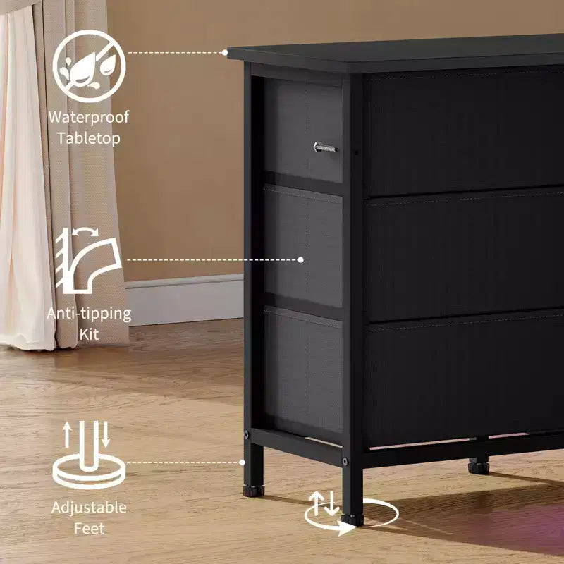 71'' Modern 13 Drawers TV Stand for 75 Inch TV, 13 Drawers Long Dresser with Handle, Versatile TV Stand Dresser Storage