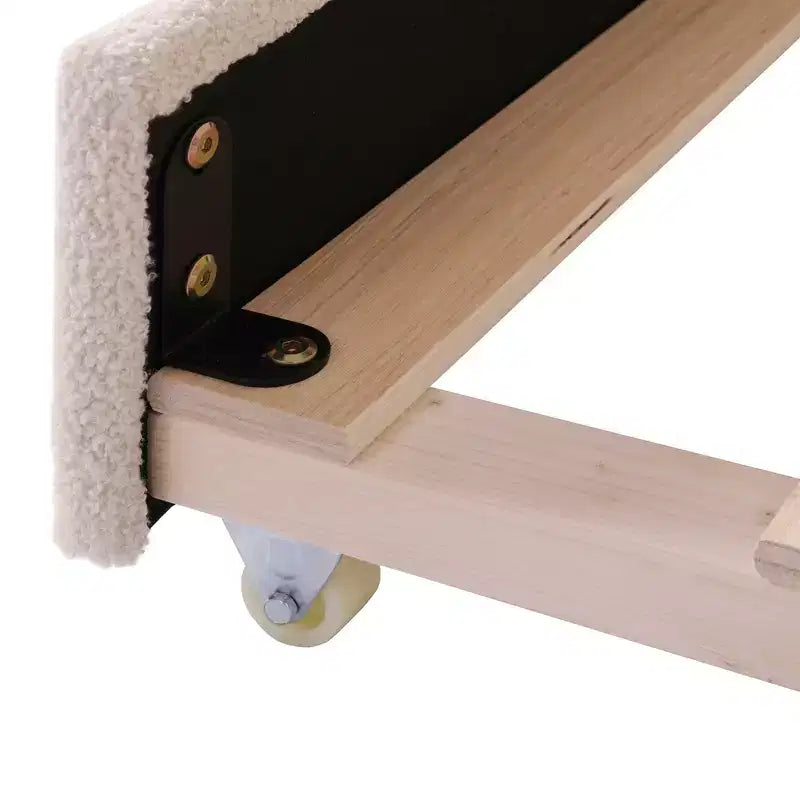 Voll-/Zwillingsgröße gepolstertes Tagesbett mit Ausziehbett und Stauraum-Armlehnen, Teddy-Fleece-Sofa mit integriertem Bluetooth-Audiosystem