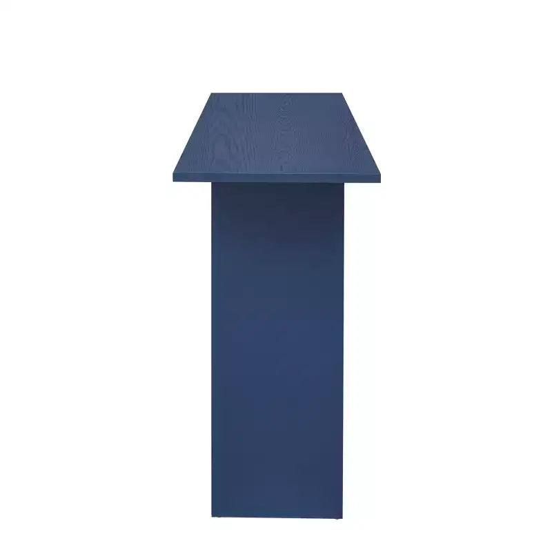 Mesa consola curva de madera con estante, mesa moderna para entrada con chapa de fresno diseñada para entrada y pasillo