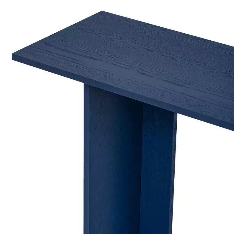 Mesa consola curva de madera con estante, mesa moderna para entrada con chapa de fresno diseñada para entrada y pasillo