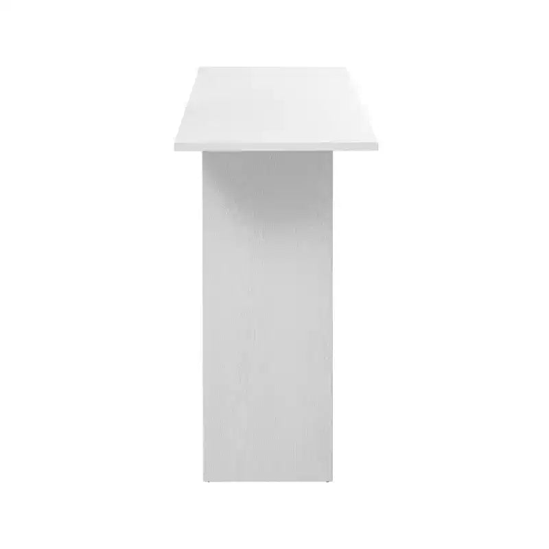 Mesa consola curva de madera con estante, mesa moderna para entrada con chapa de fresno diseñada para entrada y pasillo