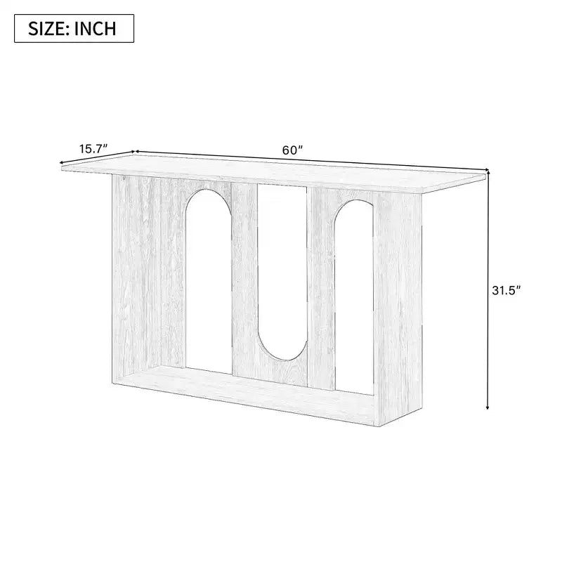 Mesa consola curva de madera con estante, mesa moderna para entrada con chapa de fresno diseñada para entrada y pasillo