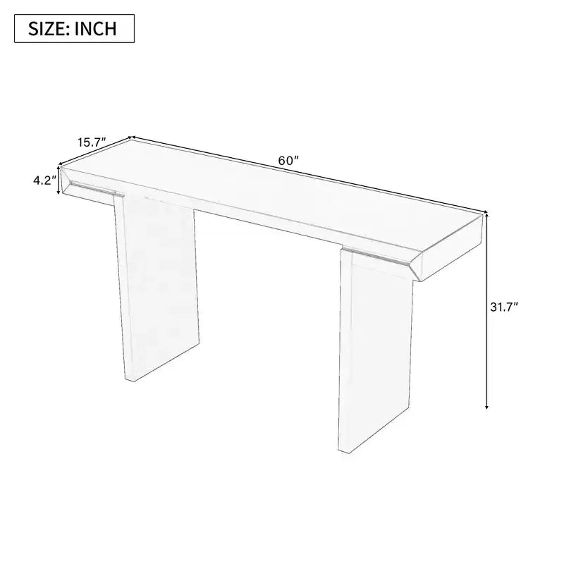 Moderner Konsolentisch mit lackierter Holzoberfläche und geometrischen Linien, Eingangstisch für Wohnzimmer & Flur