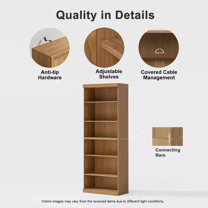 Armario estantería de madera sin puertas para cocina, dormitorio, entrada y sala de estar, color natural