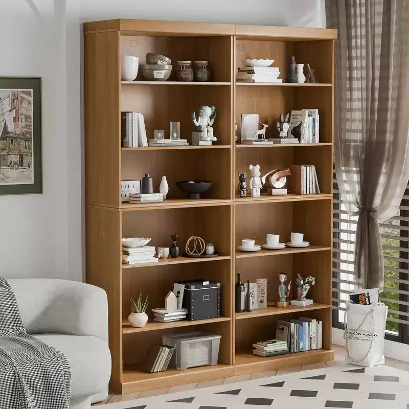 Armario estantería de madera sin puertas para cocina, dormitorio, entrada y sala de estar, color natural