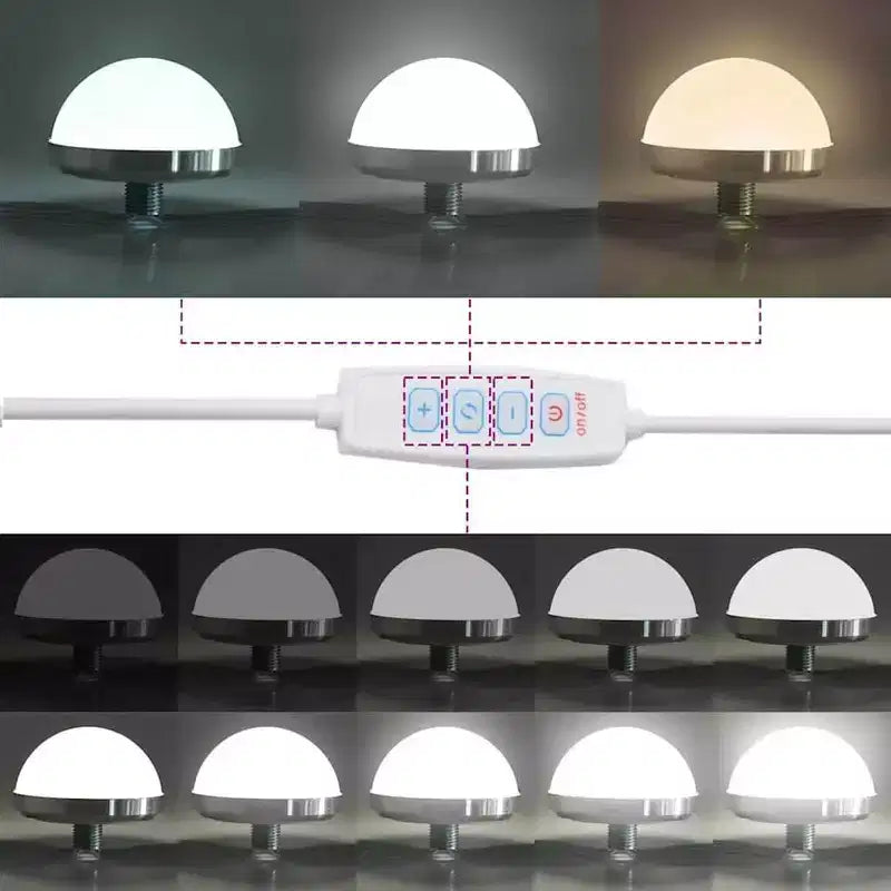 Modern LED make-up bureau, kaptafel met spiegel en slimme opbergruimte