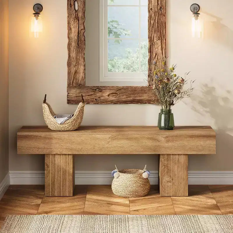 Holz-Sitzbank, Bauernhaus-Eingangsbank für Schlafzimmer, Esszimmer, Küche, Flur