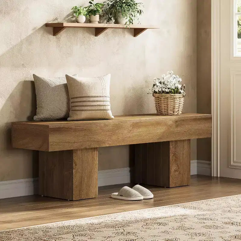 Holz-Sitzbank, Bauernhaus-Eingangsbank für Schlafzimmer, Esszimmer, Küche, Flur