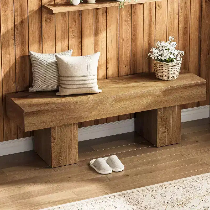 Holz-Sitzbank, Bauernhaus-Eingangsbank für Schlafzimmer, Esszimmer, Küche, Flur