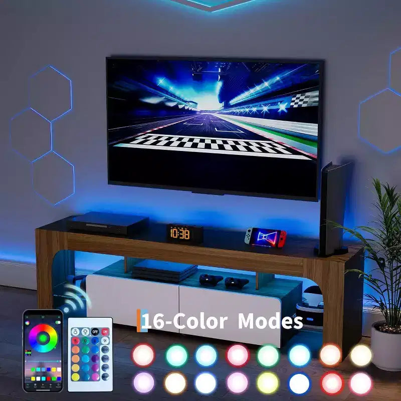 Mobile TV moderno con contenitore, armadio per centro intrattenimento con cassetti e ripiani per soggiorno