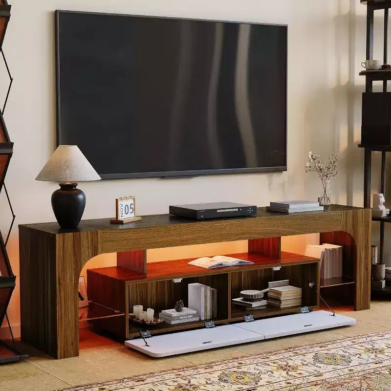 Mobile TV moderno con contenitore, armadio per centro intrattenimento con cassetti e ripiani per soggiorno