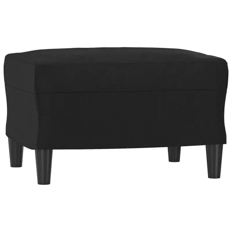 Bankstoel met voetenbank, zwart kunstleer, zitbreedte 23,6"