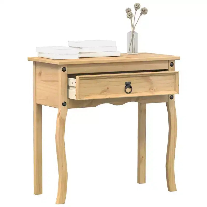 Konsolentisch aus massivem Kiefernholz, Honigwachs-Finish, einzelne Schublade, 28,7"x13,8"x28,7"  
