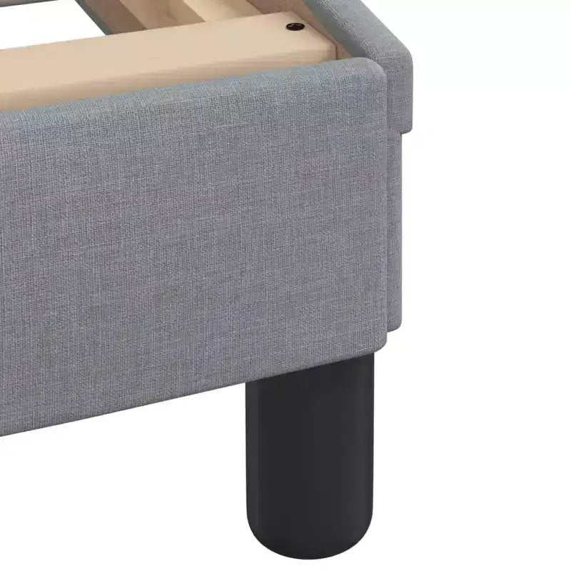 Bed Frame with LED Lights, Curved Platform, Fabric Upholstered Headboard