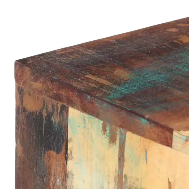 Solid Reclaimed Wood Console Desk with Iron Legs, Industrial Vintage Style