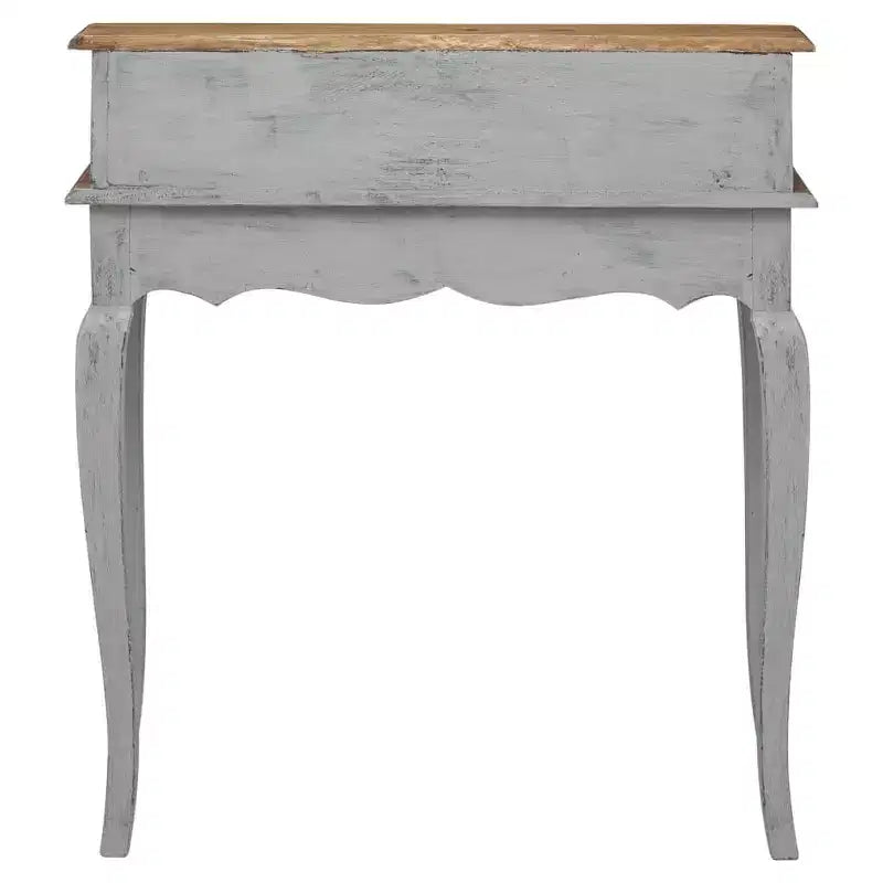 Solid Mahogany Writing Desk, Antique Style with Raised Shelf and Drawer, 31.5"x15.7"x36.2"