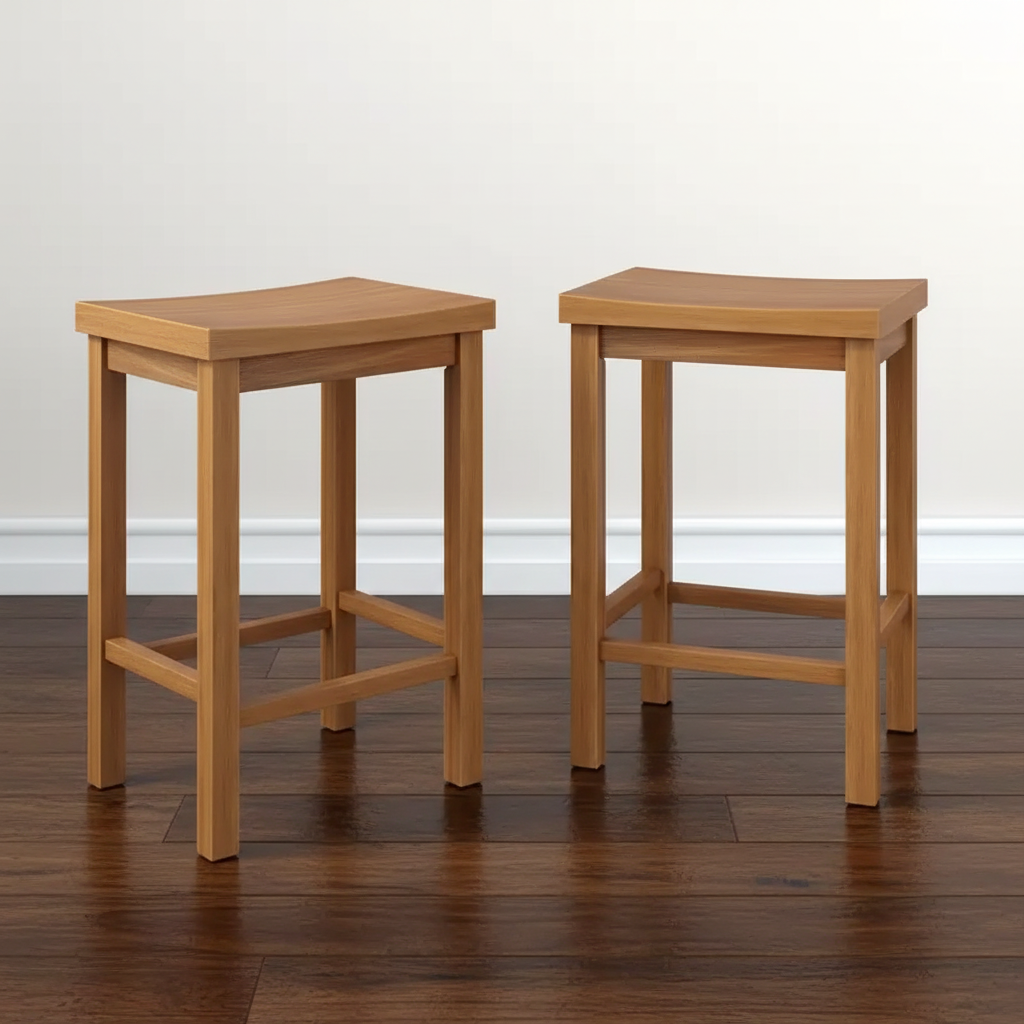 Bar Stools - White Wall Dark Oak Floor