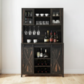 Farmhouse Bar Cabinet - White Wall Light Oak Floor