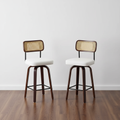 Modern Bar Stool - White Wall Dark Oak Floor