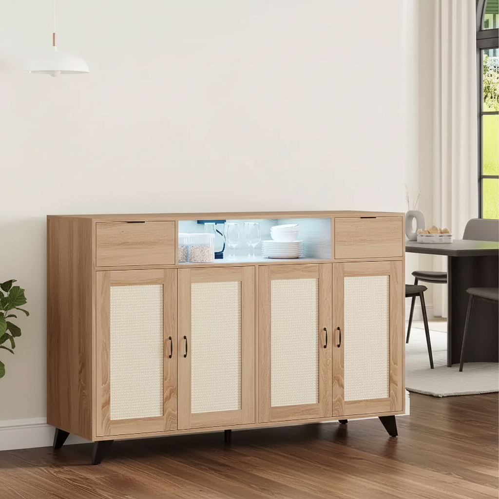 Sideboard Cabinet - White Wall Dark Oak Floor